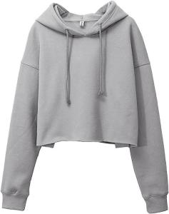 China Hooded Polyester Sweatshirt Short Casual Sporty Hoodie For Women Hooded Crop Top wholesale