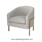 Italian Hotel Office Living Room Stainless steel Linen 1 Seater Sofa
