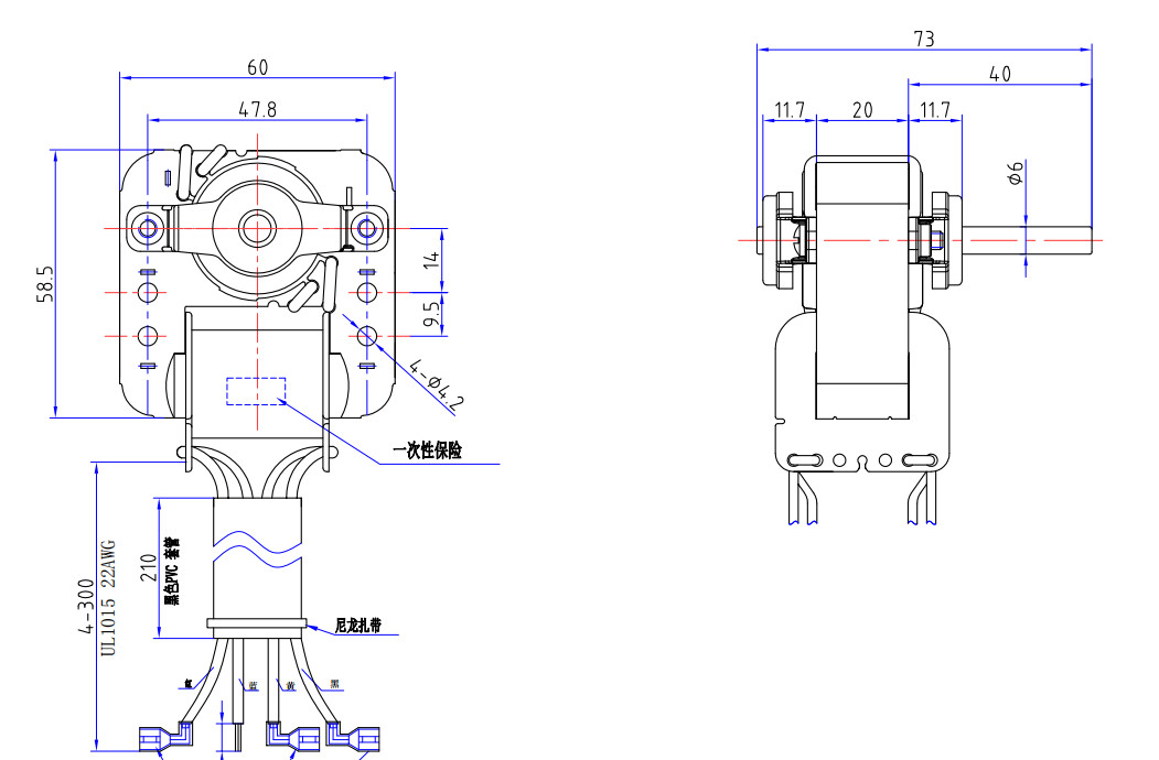 Small Fan Shaded Pole Motor 220V 50HZ Customized Shaft With 2 / 3 Speed Steps