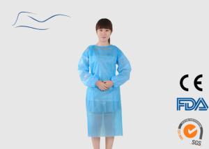 China PP Blue Plastic Isolation Gowns , Dust Proof Medical Isolation Gowns wholesale
