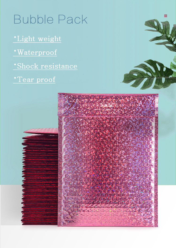 Custom Printed Bubble Envelope Mailing Bags Poly Holographic Bubble Mailers