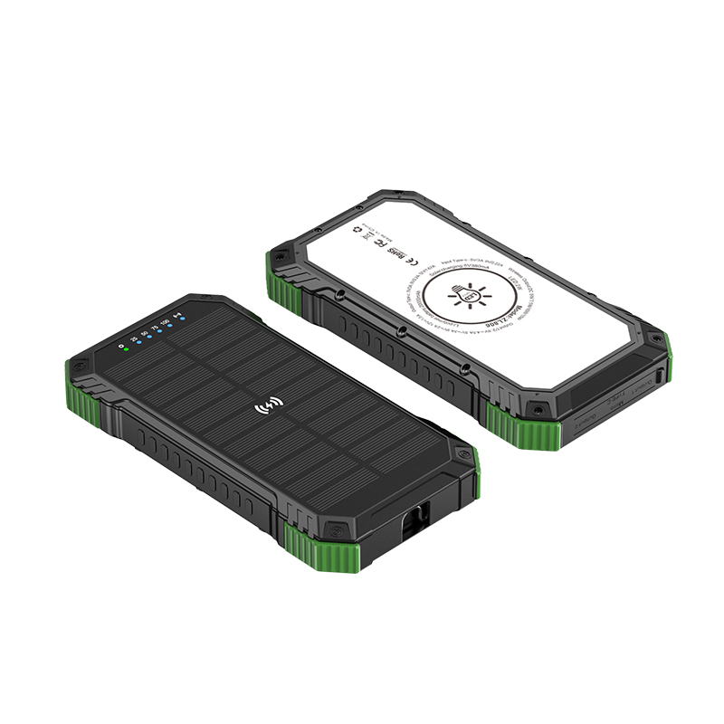 Outdoor Power Bank for iPhone 15 15W Wireless Output 22.5W Solar Charging and 3A Output