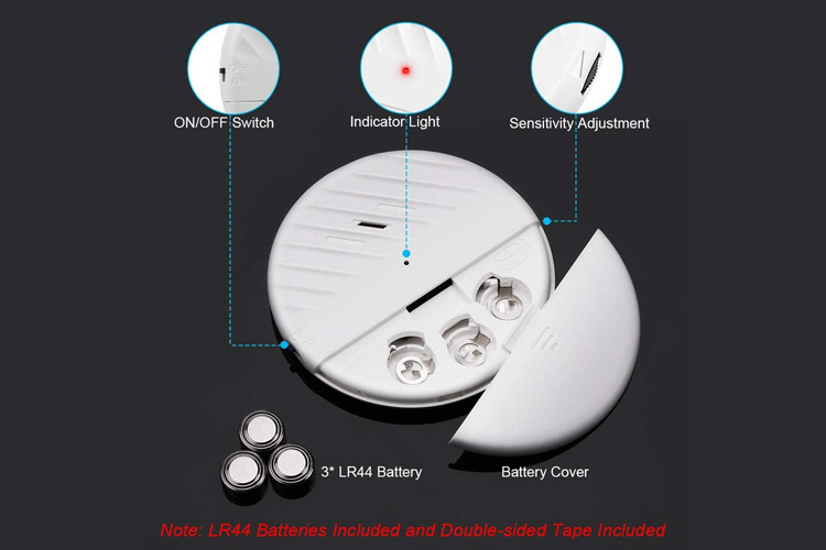 Sensitivity Adjustable Door Security Alarms Ultra Thin Round Type