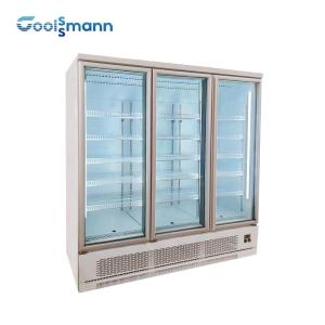 China Double Glazed Glass Door Fridge Freezer , LED 1260L Drink Display Fridge wholesale