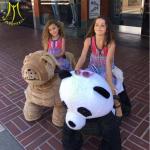 Hansel coin operated walking stuffed animal electric mountable for children