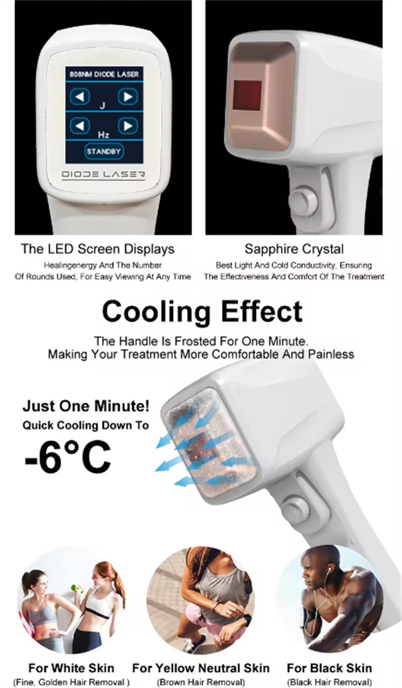 Painless 15.6" Touch Screen 808nm Diode Laser Machine For Hair Removal Skin Tightening