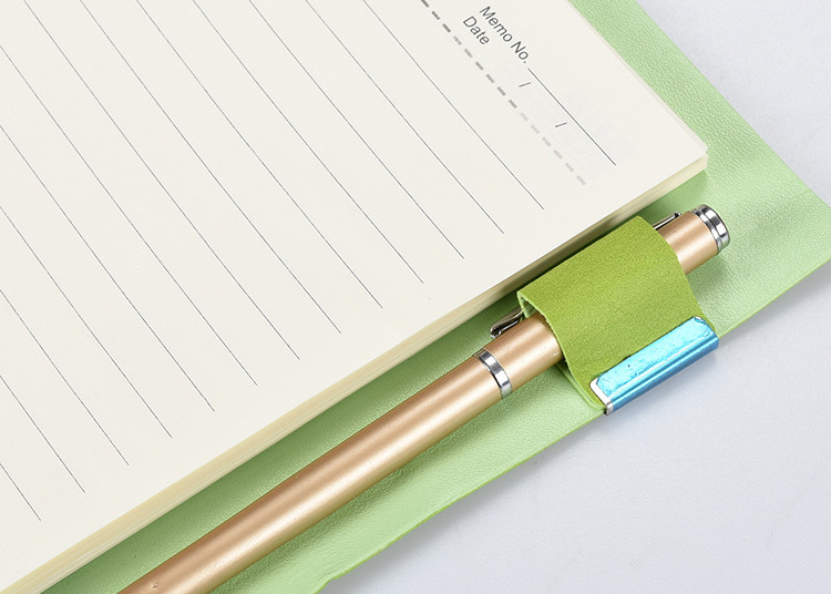Elastic Straps Small Multi Subject Notebook , Grass Green Cardboard Cover Notebook