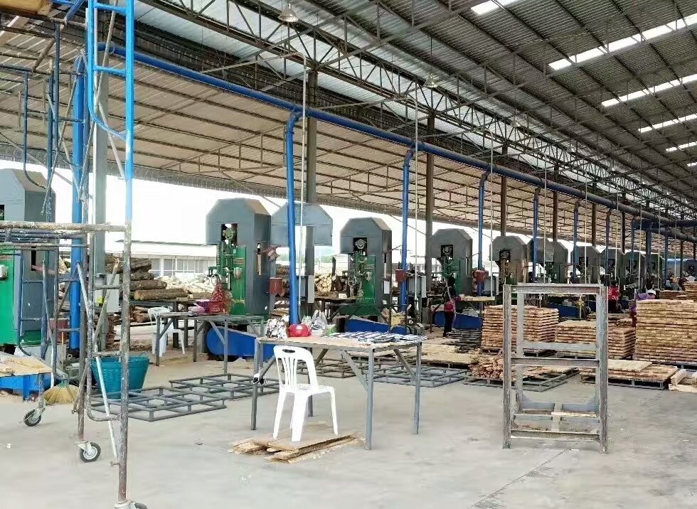 Vertical band sawmill with CNC carriage automatic wood cutting machine