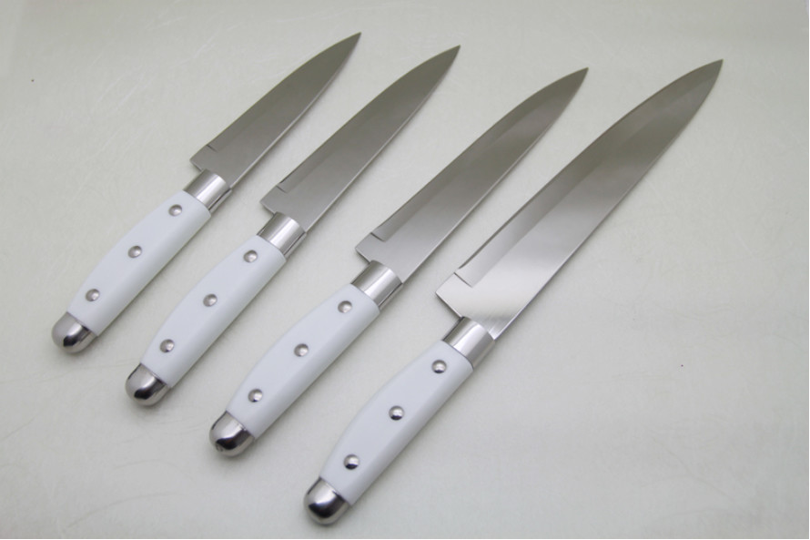 Different Size Chef Knife With Plastic Handle White Color 5inch 6inch 7inch 8inch 9inch 10inch Chef Knife