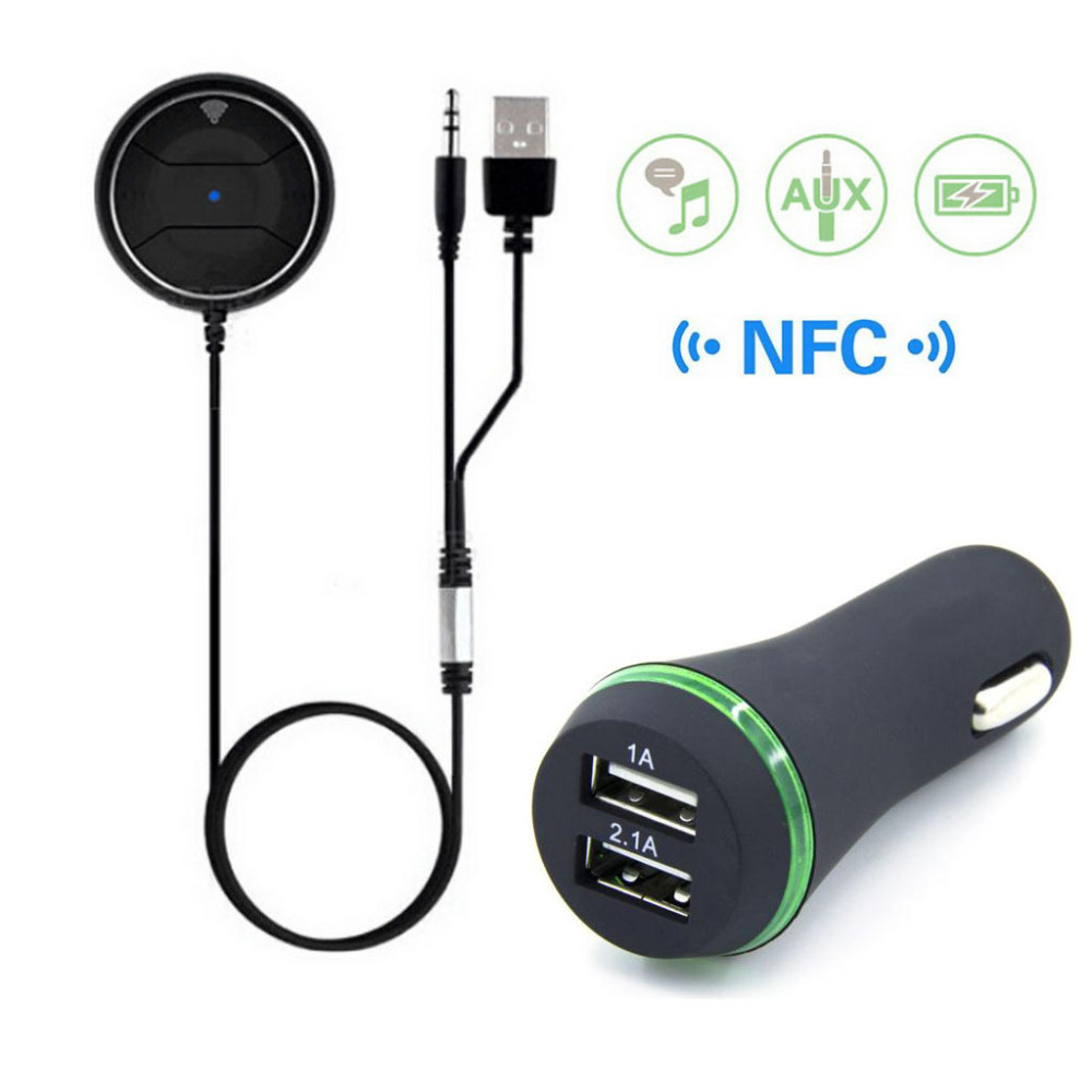 AUX Bluetooth 3.5mm Audio Output Receiver Car Kit Handsfree calling