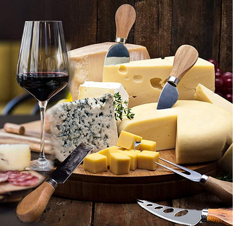 Stainless Steel Wood Handle Cheese Knives 4 - 6 Pieces customized Logo