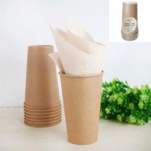 China Desserts Flexo Printing 32oz Biodegradable Kraft Paper Hot Coffee Cups wholesale