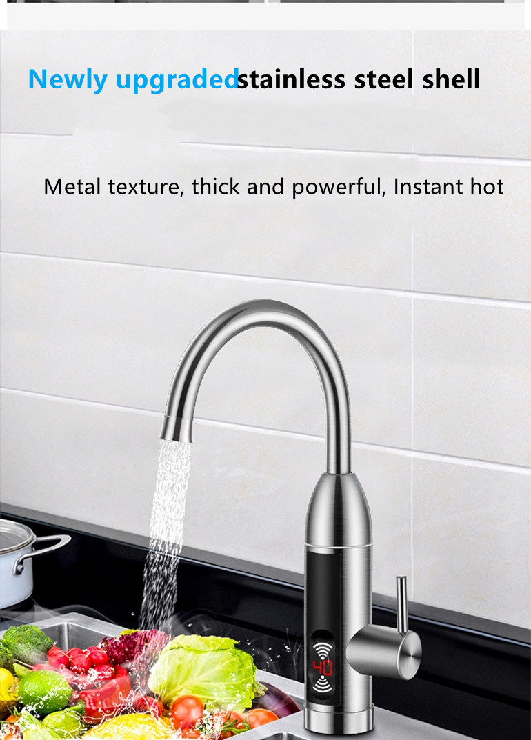 304 SS Element Instant Hot Water Faucet Electric Bathroom Tap 50HZ Ipx4