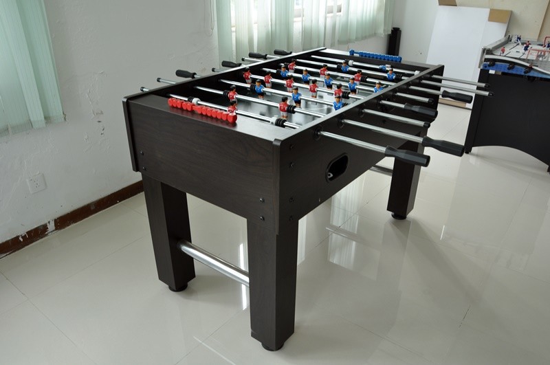 Easy Assemble Standard Foosball Table , MDF Soccer Game Table With Leg Ball Return