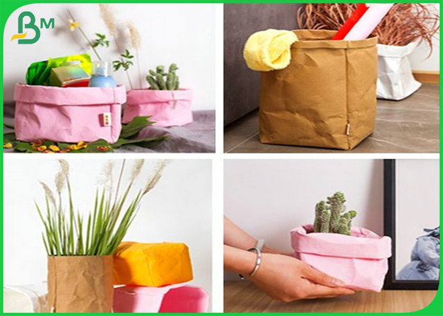0.55mm Degradable Pink Color Washable Kraft Fabric For Paper bags