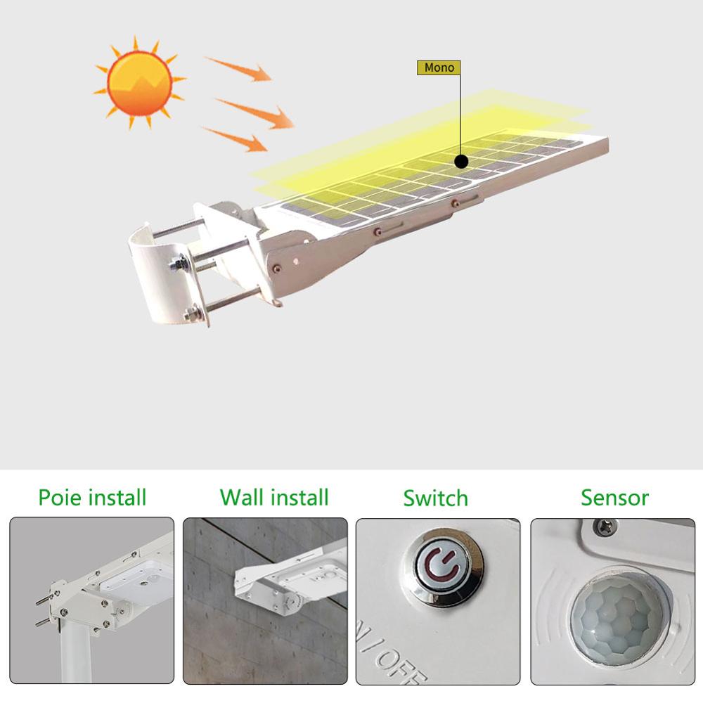 95 Ra High Lumen Solar Led Street Light Lamp 15W 30W All In One Outdoor Waterproof