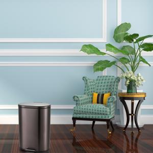 China Silver 258x158x320mm Step On Kitchen Trash Can wholesale