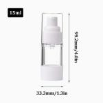 Plastic PP 15ml White Airless Pump Bottle Packaging Cosmetic