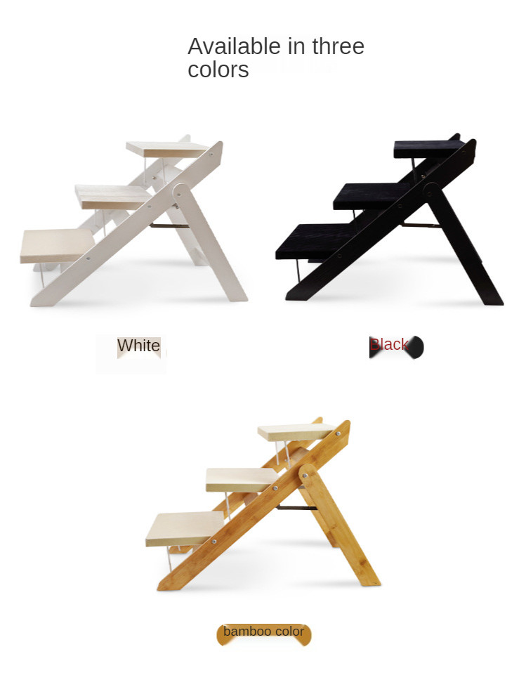 Non Slip 70cm Dog Step Ladder 3 Layers Wooden Wear Resistant