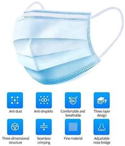 China CE FDA Blue Disposable Earloop Mask High Efficiency Face Protection wholesale
