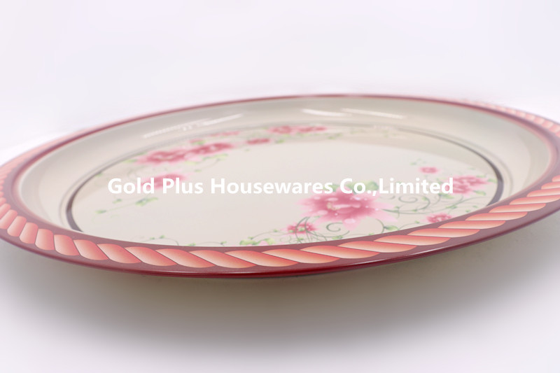 Full Size Stainless Steel Trays Tableware Round Food Plate