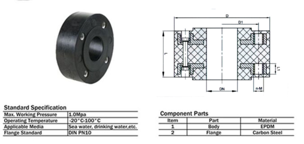 RFJH Rubber Metal Pipe Connector Pipe Fittings Of Expansion Joint Flange
