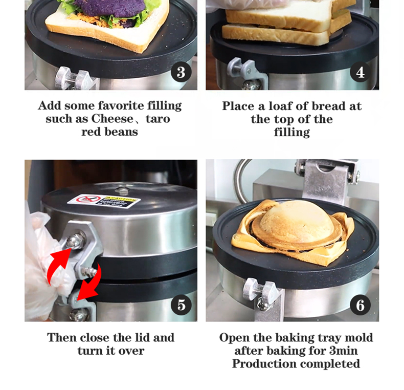 Electric UFO Waffle Maker Stainless Steel and Adjustable Thermostat for Snack Making