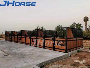 China Standard 14Feet Black Powder Coated Horse Stall Panels Fronts Filling Bamboo wholesale