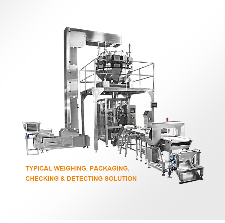CE Automatic Multi Head Weigher Vertical Packing Machine Food / Popcorn / Potato Chips