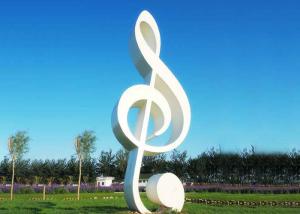 China White Painted Out Door Stainless Steel Sculpture Music Note Sculpture wholesale