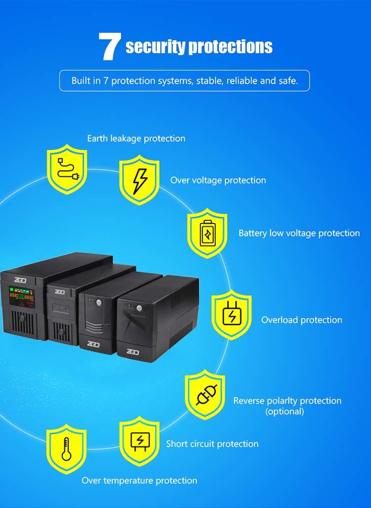 720W Mini Ups Power Supply 1250VA UPS Device For Computer / Router