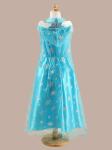 2015 Frozene Elsa Jurk Anna Party Dress Christmas fur Hooded Snow Printed