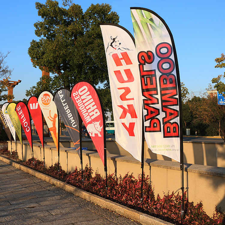 50x200cm Teardrop Outdoor Banner Flags Heat Transfer Printing