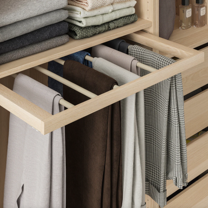Modern Wardrobe Light Luxury Room Cabinet Wooden Combination for Household Organization