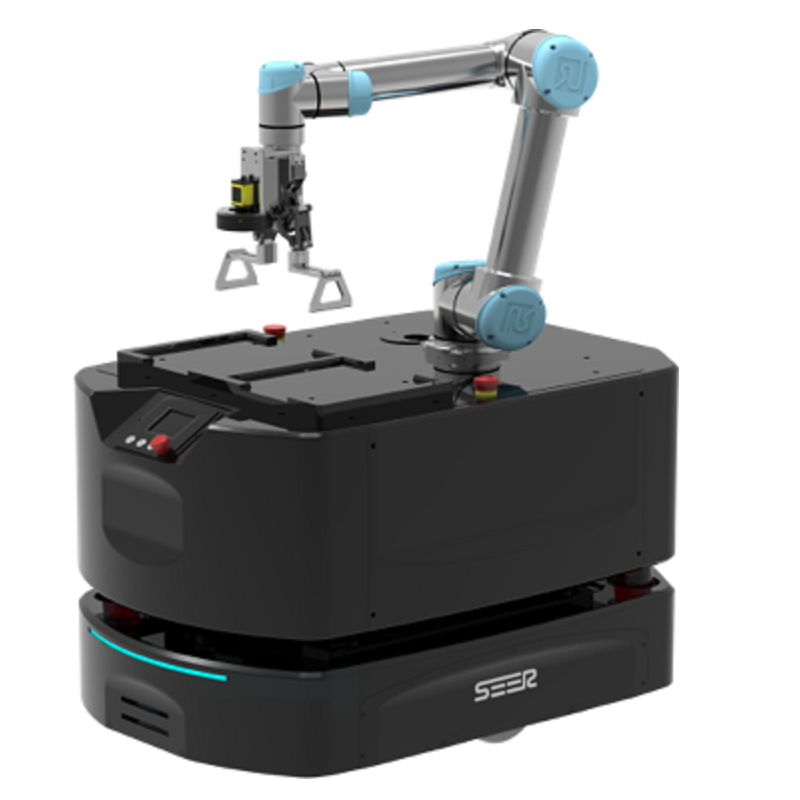 Seer ABM150 AGV, Han's E15 15kg cobot and onrobot robot gripper for Chinese AGV System
