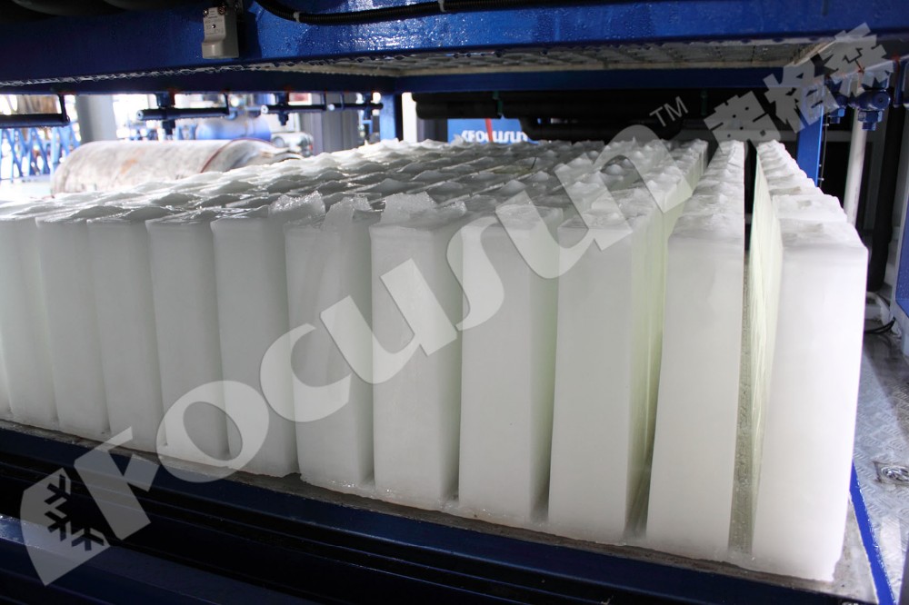 Frascold Compressor Used Air Cooling 1MT Solar Block Ice Making Machine for in Ghana
