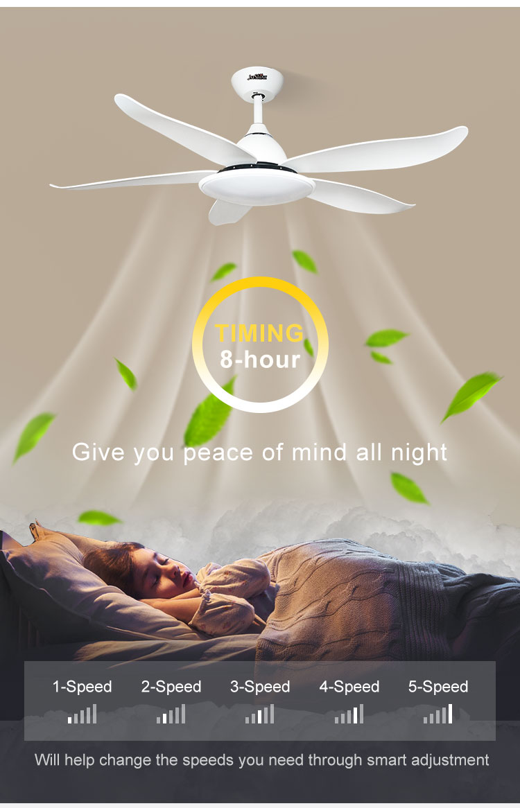 1stshine Ceiling Fan 10 for Motor Easy Clean Black Plastic Blades Remote Control and Light