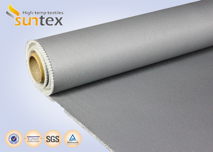 Heatproof Fabric PU Coated Fabric 0.7mm Glass Fiber Fire Blanket Material Smoke Curtains
