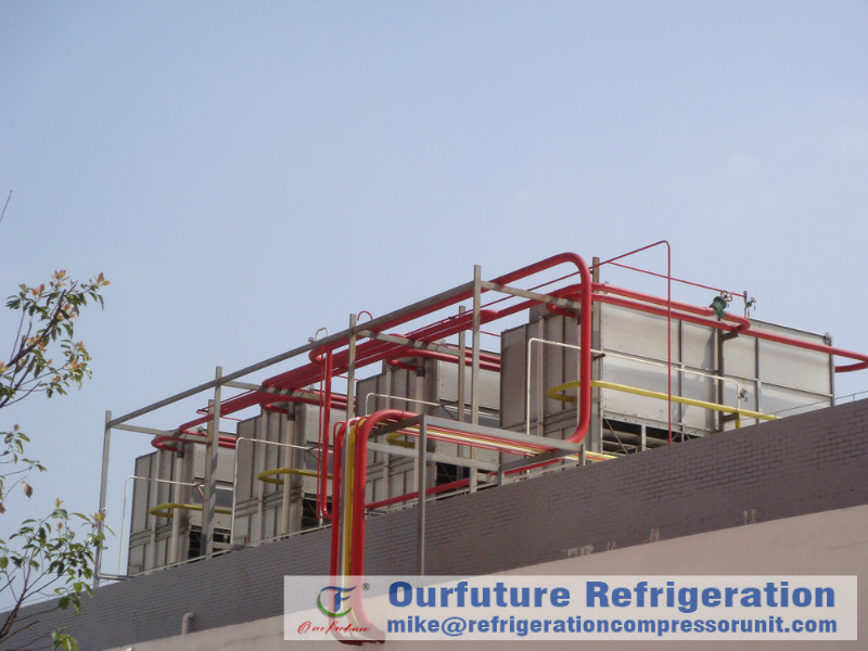 Cold Storage Room Evaporative Cooled Condenser Refrigerant R22 R134a R404a R407c