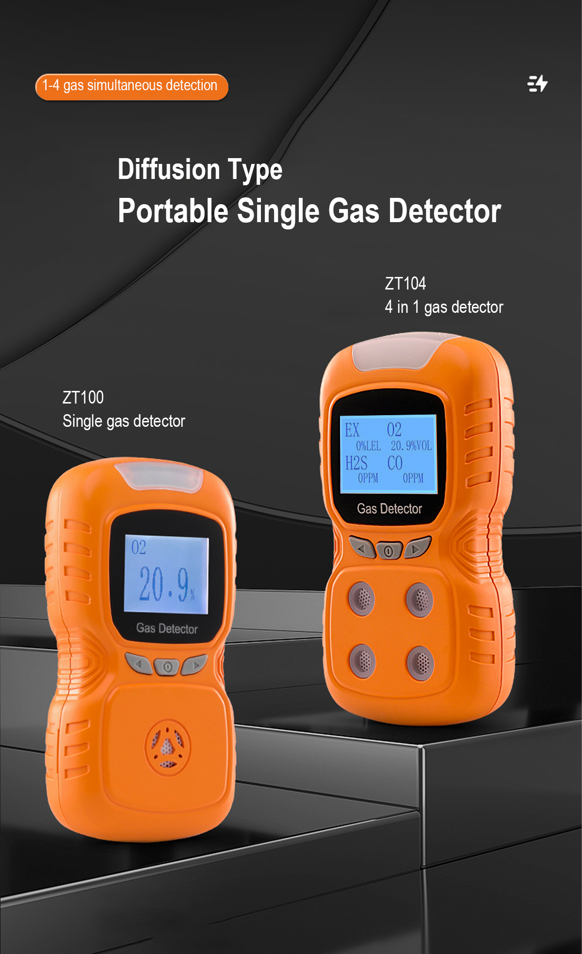LCD Co Zt100k Personal Gas Detector Detect Natural Gas
