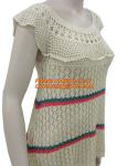 Women Fashion Crochet Shoulder Strapless Knitted Sweater Long Sleeved Embroidery