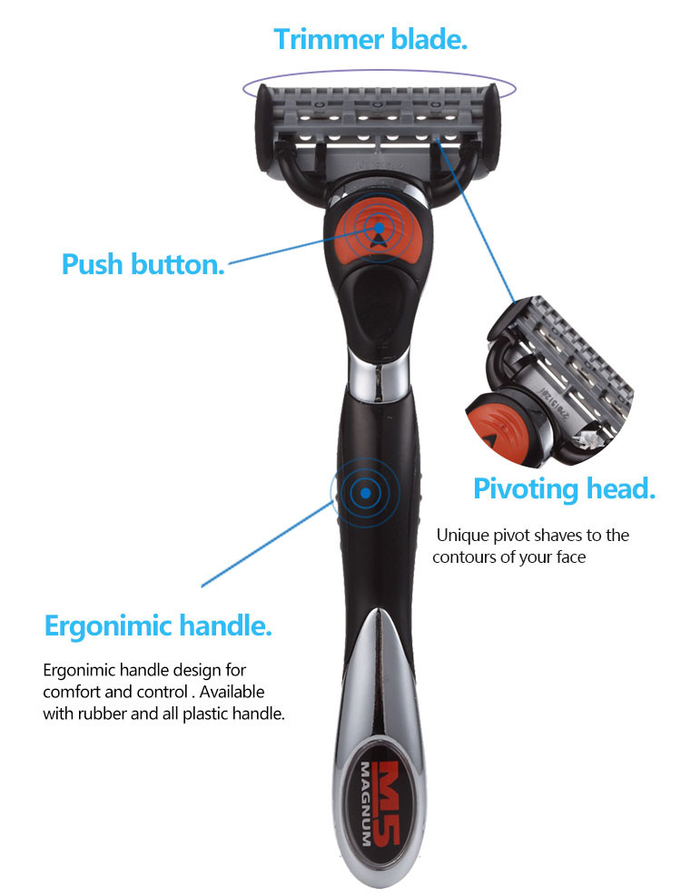 Factory Price Custom Safty Shaving Razor 5 Five Blade Cartridge System Razors for Men