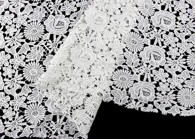 Chemical Poly Milk Water Soluble Lace Fabric For Women Garment