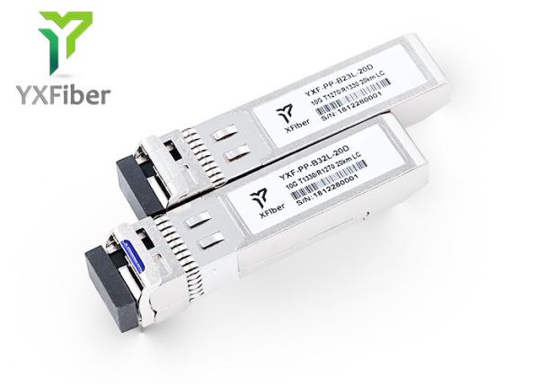 CE RoHS wdm transceiver 1270nm/1330nm 20km 10G SFP+ Module Fiber Optic