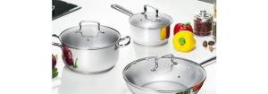 China Easy Cleaning Stainless Steel Non Stick Pan Set 0.5mm Thickness Durable wholesale