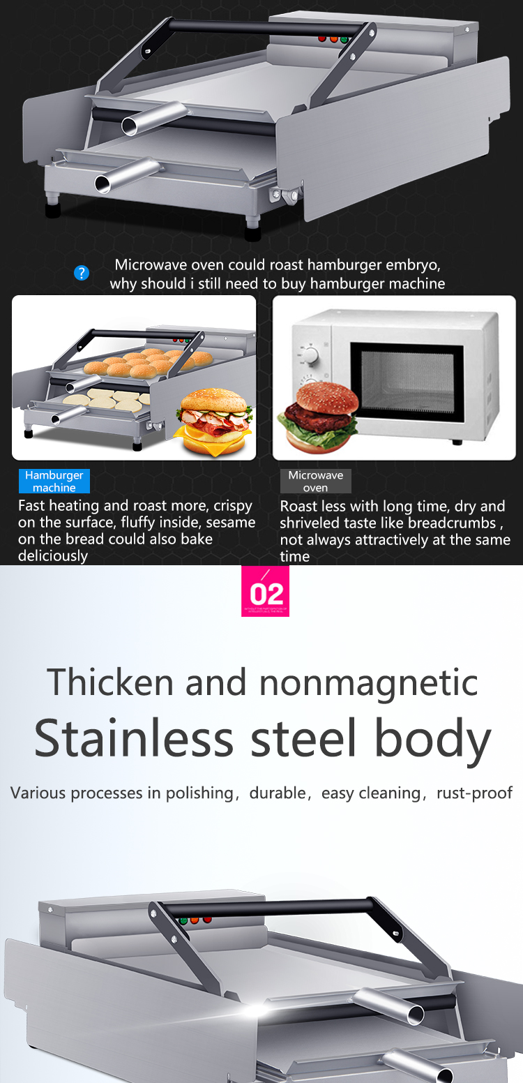 Aluminum Alloy Material Electric Hamburger Press Machine for Mechanical Timer Control