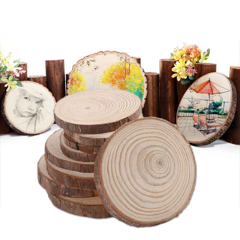 16CM Unfinished Natural Wood Slices Wooden Discs Crafts