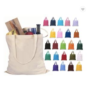 China Eco Friendly Canvas Cotton Fabric Bag Gusset Tote Bag 570gsm For Shopping wholesale
