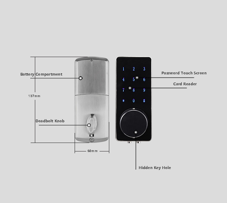 Remote Control Digital Mortise Lock , Custom Automatic Door Lock For Home