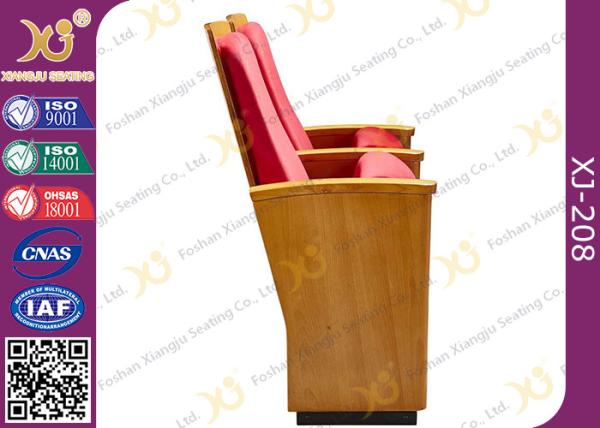 Luxury Decor Solid Wood Church Auditorium Seating Hidden Leg Audience Seating